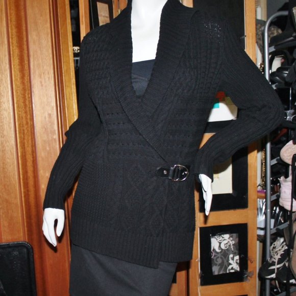 Lauren Ralph Lauren Sweaters - Ralph Lauren Cable Knit Shawl Collar "Belted" Equestrian Cardigan Sweater